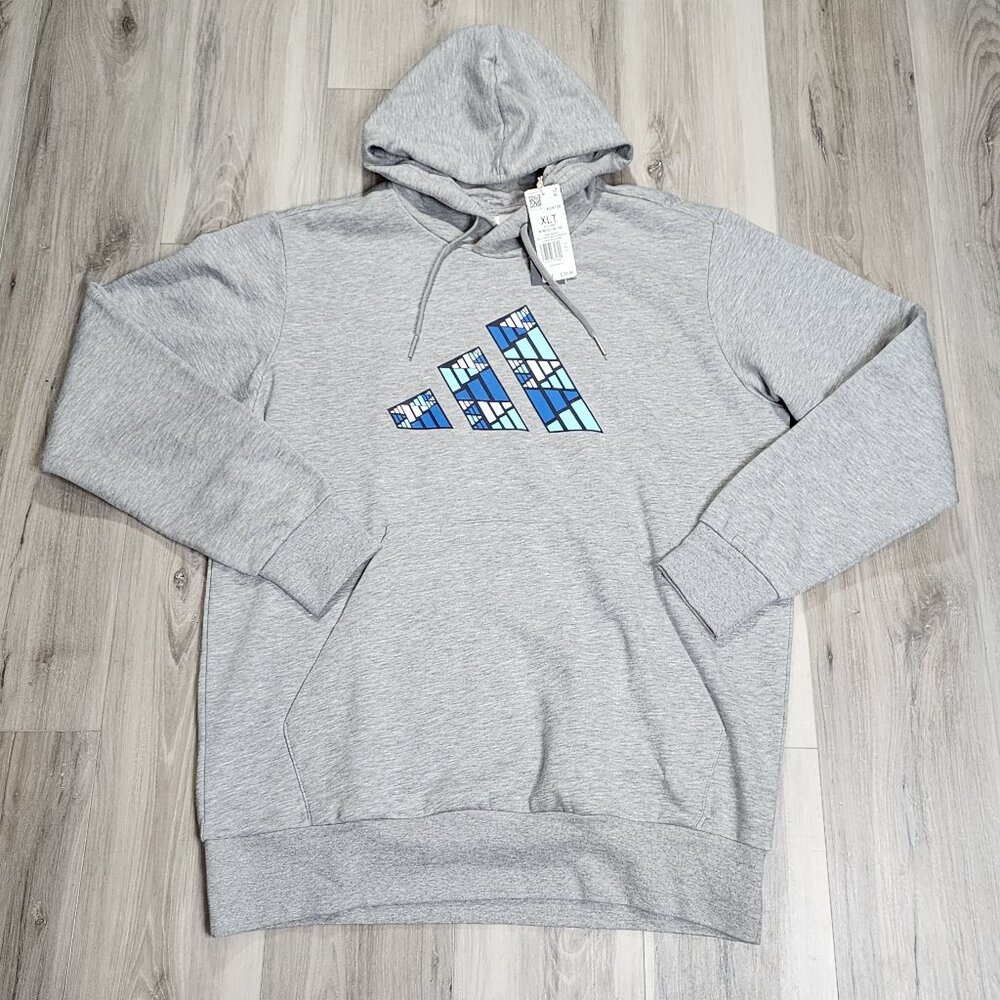 Adidas Pullover Hoodie Men's XLT Gray Infill BL New